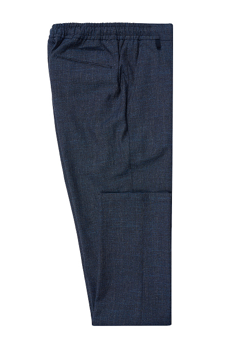 Мужские брюки в спортивном стиле из шерсти  арт. DR 3250SP Blue Meucci (Италия) - фото. Цвет: Темно-синий. Купить в интернет-магазине https://shop.meucci.ru

