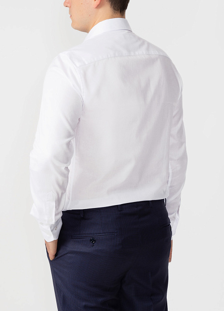 Модная мужская рубашка арт. SL 90202 R BAS 0191/141915 от Meucci (Италия) - фото. Цвет: Белый микродизайн. Купить в интернет-магазине https://shop.meucci.ru

