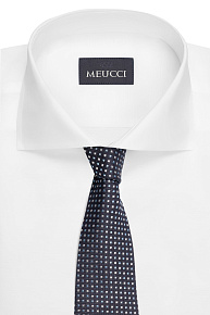 Темно-синий галстук из шелка с мелким цветным орнаментом (EKM212202-48)