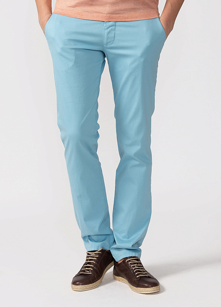 Мужские брендовые голубые брюки в стиле casual арт. BN0002BX AZZURO Meucci (Италия) - фото. Цвет: Светло-голубой. Купить в интернет-магазине https://shop.meucci.ru
