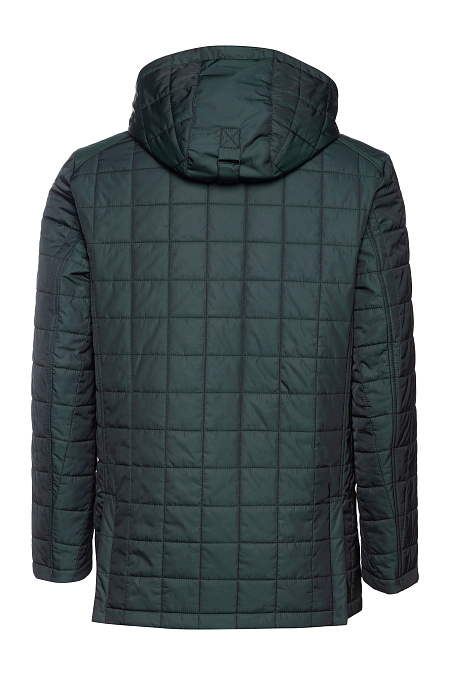 Утепленная стеганая куртка с капюшоном для мужчин бренда Meucci (Италия), арт. 8310 - фото. Цвет: Темно-зеленый. Купить в интернет-магазине https://shop.meucci.ru
