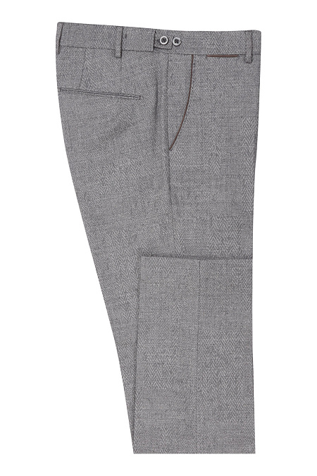 Мужские брендовые брюки арт. LB4008X GREY Meucci (Италия) - фото. Цвет: Серый, микродизайн. Купить в интернет-магазине https://shop.meucci.ru

