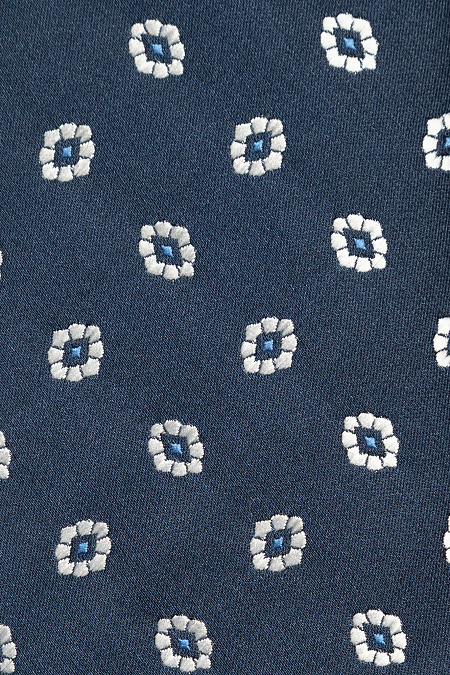 Галстук темно-синего цвета с орнаментом для мужчин бренда Meucci (Италия), арт. EKM212202-118 - фото. Цвет: Темно-синий, орнамент. Купить в интернет-магазине https://shop.meucci.ru
