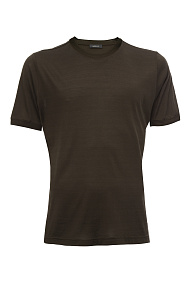 Шелковая футболка коричневого цвета (22FRTL4742 BROWN)