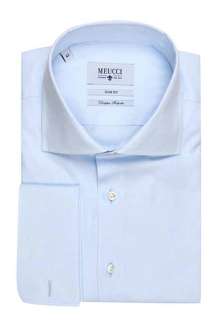 Модная мужская голубая рубашка с микродизайном арт. SL 9201704 RL 12162/151236Z от Meucci (Италия) - фото. Цвет: Светло-голубой с микродизайном. Купить в интернет-магазине https://shop.meucci.ru

