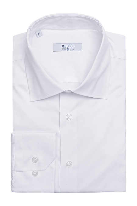 Модная мужская белая классическая рубашка арт. SL 90202 R BAS0293/141709 от Meucci (Италия) - фото. Цвет: Белый, гладь. Купить в интернет-магазине https://shop.meucci.ru

