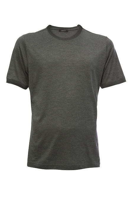 Шелковая футболка серого цвета для мужчин бренда Meucci (Италия), арт. 22FRTL4742 GREY - фото. Цвет: Серый. Купить в интернет-магазине https://shop.meucci.ru
