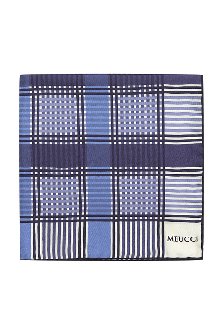 Платок для мужчин бренда Meucci (Италия), арт. SE119/1 - фото. Цвет: Синий в клетку. Купить в интернет-магазине https://shop.meucci.ru
