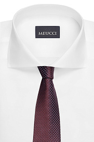 Бордовый галстук из шелка с орнаментом (EKM212202-72)
