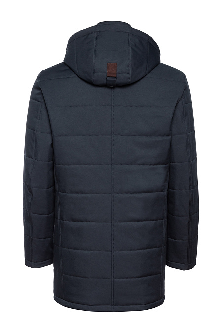 Утепленная куртка с манишкой и капюшоном  для мужчин бренда Meucci (Италия), арт. 6005 - фото. Цвет: Темно-синий. Купить в интернет-магазине https://shop.meucci.ru
