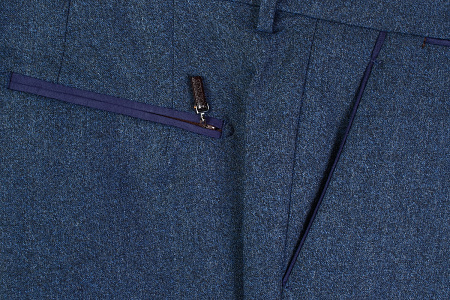 Мужские брендовые темно-синие брюки из шерсти арт. RD1054 BLUETTE Meucci (Италия) - фото. Цвет: Синий, гладь. Купить в интернет-магазине https://shop.meucci.ru
