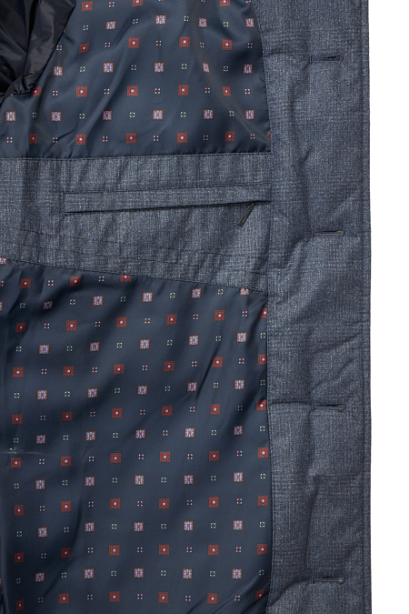 Куртка-пиджак утепленная для мужчин бренда Meucci (Италия), арт. 5221 - фото. Цвет: Серый с принтом. Купить в интернет-магазине https://shop.meucci.ru
