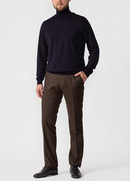 Мужские брендовые брюки casual арт. LP3007 BROWN Meucci (Италия) - фото. Цвет: Коричневый. Купить в интернет-магазине https://shop.meucci.ru
