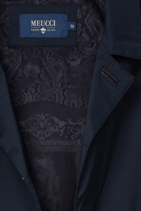 Темно-синий плащ для мужчин бренда Meucci (Италия), арт. 11712 - фото. Цвет: Темно-синий. Купить в интернет-магазине https://shop.meucci.ru
