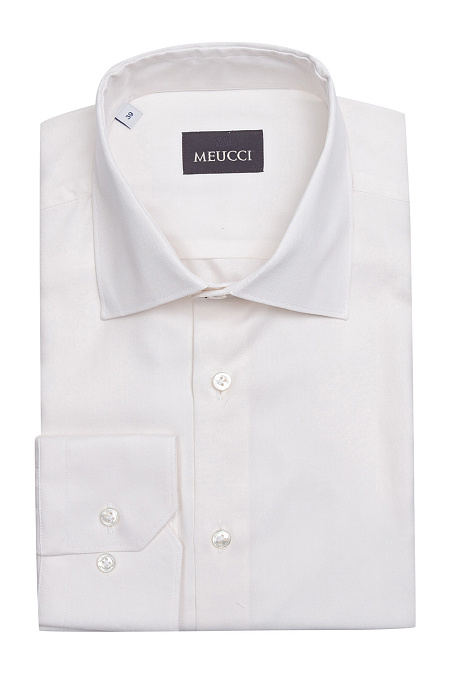 Модная мужская белая классическая рубашка арт. SL 90202 R BAS 0193/141732 Meucci (Италия) - фото. Цвет: Белый с микродизайном. Купить в интернет-магазине https://shop.meucci.ru
