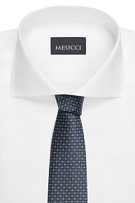 Темно-синий галстук с мелким цветным орнаментом (EKM212202-150)