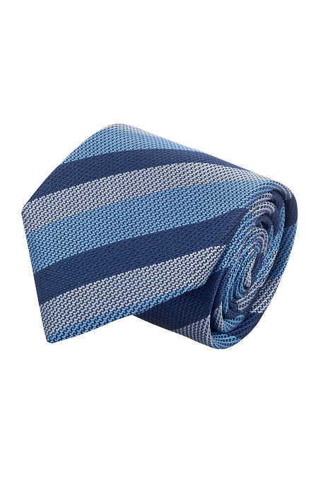 Синий галстук в косую полосу для мужчин бренда Meucci (Италия), арт. 44036/1 - фото. Цвет: Синий/голубой. Купить в интернет-магазине https://shop.meucci.ru
