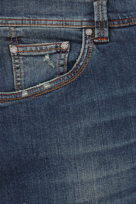 Мужские брендовые джинсы (slim fit) арт. ABMR65/8888_SL Meucci (Италия) - фото. Цвет: Темно-синий. Купить в интернет-магазине https://shop.meucci.ru
