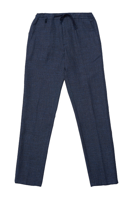 Мужские брюки в спортивном стиле из шерсти  арт. DR 3250SP Blue Meucci (Италия) - фото. Цвет: Темно-синий. Купить в интернет-магазине https://shop.meucci.ru
