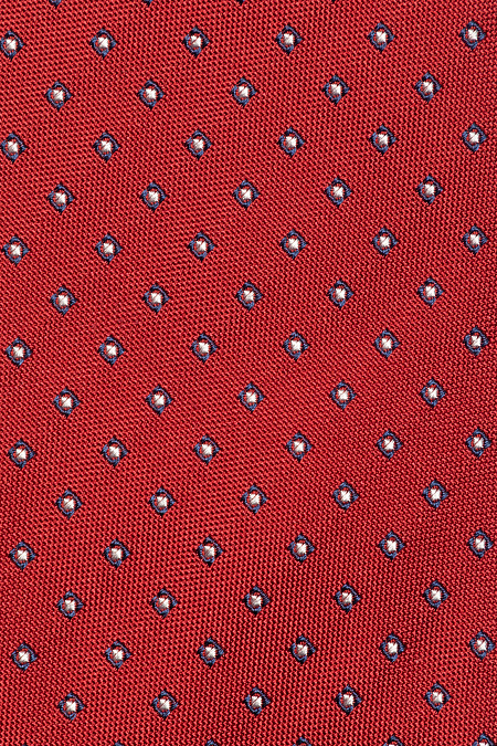 Шелковый галстук красного цвета с орнаментом для мужчин бренда Meucci (Италия), арт. EKM212202-7 - фото. Цвет: Красный, цветной орнамент. Купить в интернет-магазине https://shop.meucci.ru
