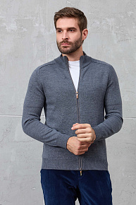 Кардиган на молнии серого цвета (13009/22025 GREY)
