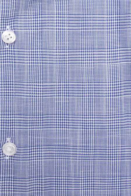 Модная мужская рубашка хлопковая в бело-синюю клетку  арт. SL 902022 R 91EZ/302228 от Meucci (Италия) - фото. Цвет: Бело-синяя клетка.

