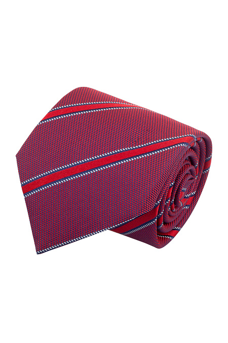 Бордовый галстук в косую полоску с микродизайном для мужчин бренда Meucci (Италия), арт. 7224/1 - фото. Цвет: Красный. Купить в интернет-магазине https://shop.meucci.ru
