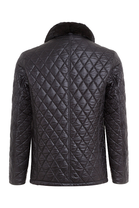 Утепленная стеганая куртка с мехом норки для мужчин бренда Meucci (Италия), арт. 8126/3 - фото. Цвет: Черный. Купить в интернет-магазине https://shop.meucci.ru
