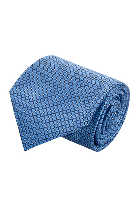 Ярко-синий галстук с микроузором для мужчин бренда Meucci (Италия), арт. 7350/3 - фото. Цвет: Голубой. Купить в интернет-магазине https://shop.meucci.ru
