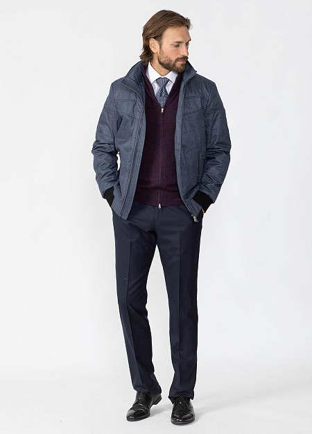 Короткая куртка-бомбер серого цвета  для мужчин бренда Meucci (Италия), арт. 6546 - фото. Цвет: Серый, принт. Купить в интернет-магазине https://shop.meucci.ru
