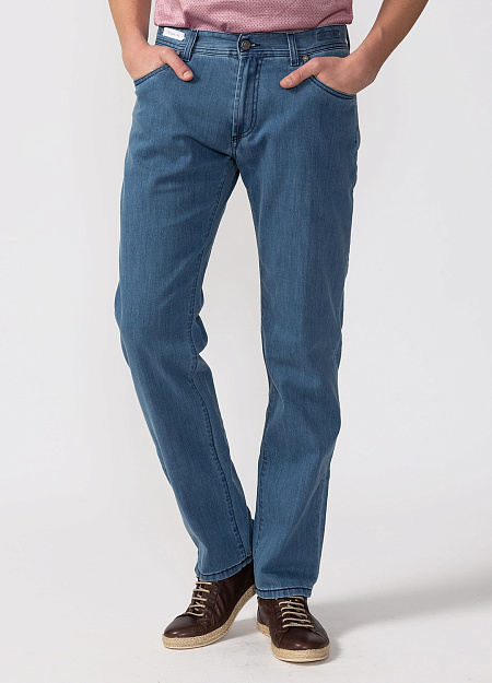Мужские брендовые голубые джинсы арт. T44 MRZ/W00A Meucci (Италия) - фото. Цвет: Голубой. Купить в интернет-магазине https://shop.meucci.ru
