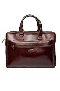 Кожаная сумка-портфель коричневая  (O-78157 dk.Cognac)