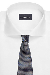 Темно-синий галстук из шелка с цветным орнаментом (EKM212202-13)
