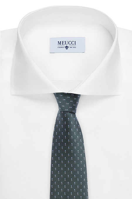 Серовато-зеленый галстук с мелким узором для мужчин бренда Meucci (Италия), арт. 46216/4 - фото. Цвет: Серый. Купить в интернет-магазине https://shop.meucci.ru
