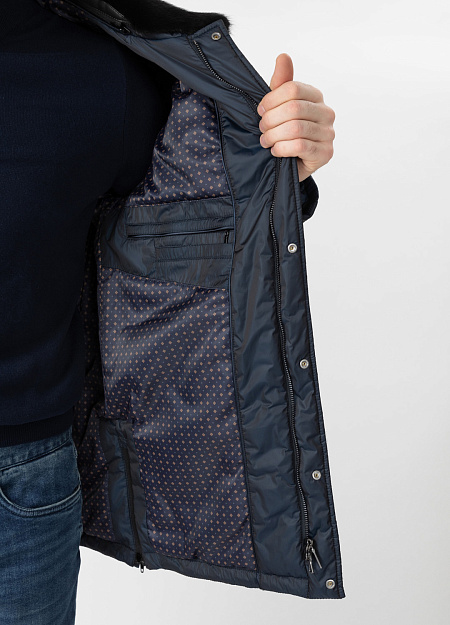 Классическая стёганая куртка для мужчин бренда Meucci (Италия), арт. 8888 - фото. Цвет: Тёмно-синий. Купить в интернет-магазине https://shop.meucci.ru
