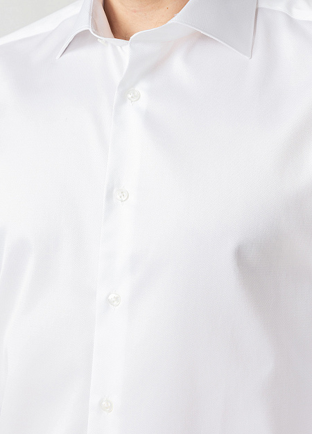 Модная мужская классическая рубашка с микродизайном арт. SL 90202 R BAS0193/141701 от Meucci (Италия) - фото. Цвет: Белый с микродизайном. Купить в интернет-магазине https://shop.meucci.ru

