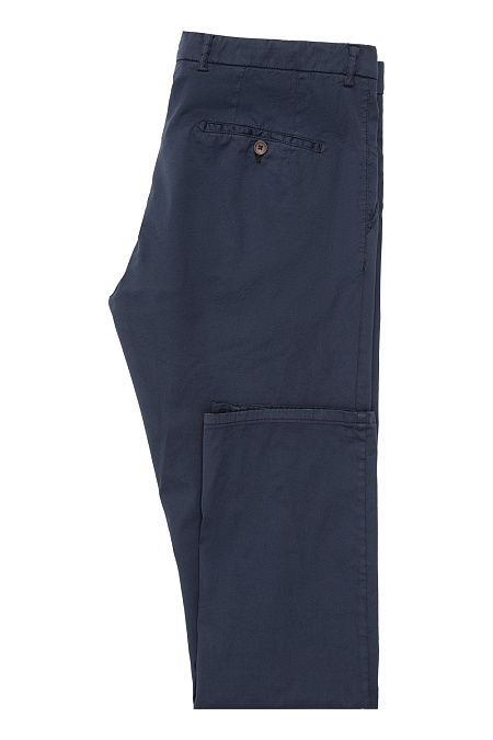 Мужские брюки из хлопка с шелком темно-синие арт. TF 0599X NAVY Meucci (Италия) - фото. Цвет: Темно-синий. Купить в интернет-магазине https://shop.meucci.ru
