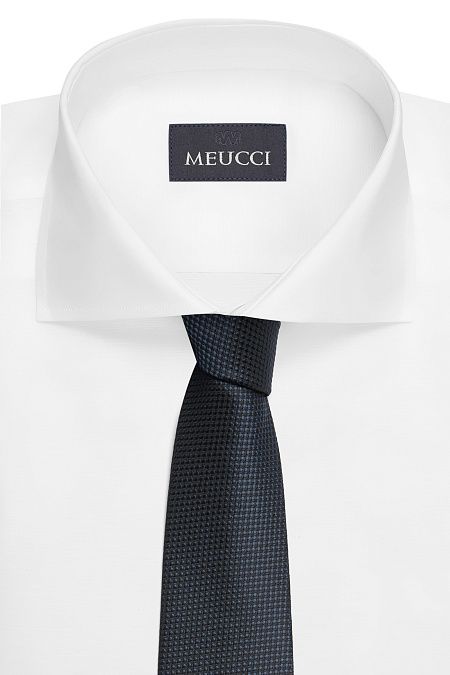 Черный галстук с мелким темно-синим орнаментом для мужчин бренда Meucci (Италия), арт. EKM212202-85 - фото. Цвет: Черный, темно-синий орнамент. Купить в интернет-магазине https://shop.meucci.ru
