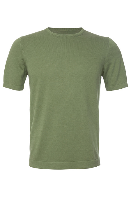 Хлопковая футболка зеленого цвета для мужчин бренда Meucci (Италия), арт. 58138/18120/483 - фото. Цвет: Зеленый. Купить в интернет-магазине https://shop.meucci.ru
