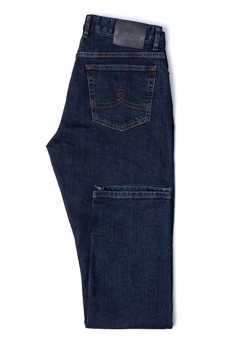 Мужские брендовые темно-синие джинсы классического кроя  арт. CLDBM REG - 001 Meucci (Италия) - фото. Цвет: Темно-синий. Купить в интернет-магазине https://shop.meucci.ru

