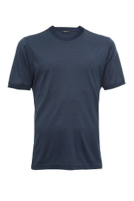 Шелковая футболка синего цвета (22FRTL4742 Lt.BLUE)
