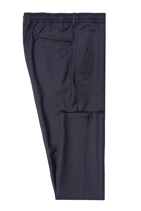 Мужские брюки из легкой шерсти в спортивном стиле темно-синие арт. MI 18168320-02 Meucci (Италия) - фото. Цвет: Темно-синий. Купить в интернет-магазине https://shop.meucci.ru
