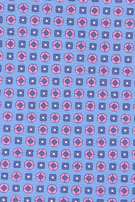 Голубой галстук с мелким узором для мужчин бренда Meucci (Италия), арт. 8018/1 - фото. Цвет: Голубой с рисунком. Купить в интернет-магазине https://shop.meucci.ru
