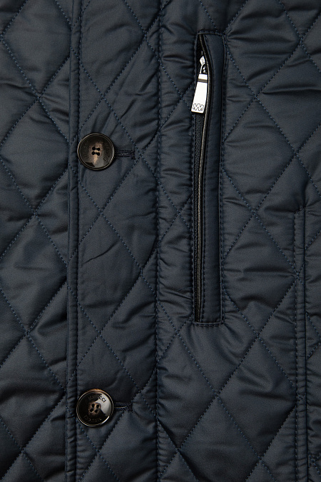 Стеганая куртка-парка тёмно-синего цвета  для мужчин бренда Meucci (Италия), арт. 3216 - фото. Цвет: Тёмно-синий. Купить в интернет-магазине https://shop.meucci.ru
