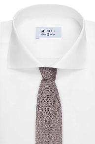Вязаный серебристо-бежевый галстук (1295/24)