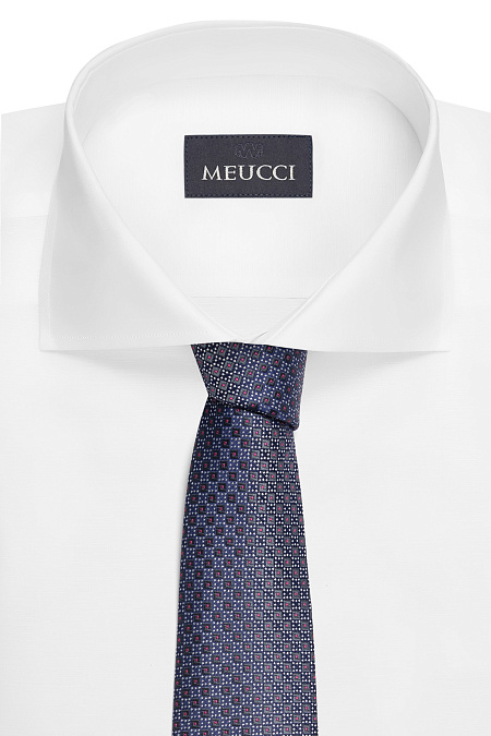 Синий галстук с мелким цветным орнаментом для мужчин бренда Meucci (Италия), арт. EKM212202-89 - фото. Цвет: Синий, цветной орнамент. Купить в интернет-магазине https://shop.meucci.ru
