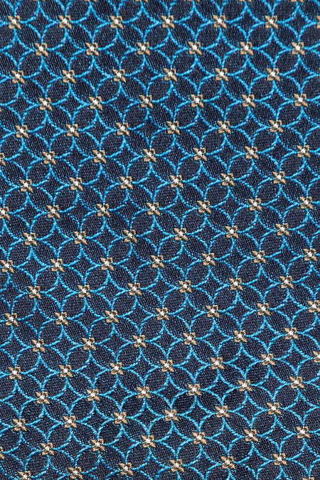 Темно-синий галстук из шелка с цветным орнаментом для мужчин бренда Meucci (Италия), арт. EKM212202-38 - фото. Цвет: Темно-синий, цветной орнамент. Купить в интернет-магазине https://shop.meucci.ru
