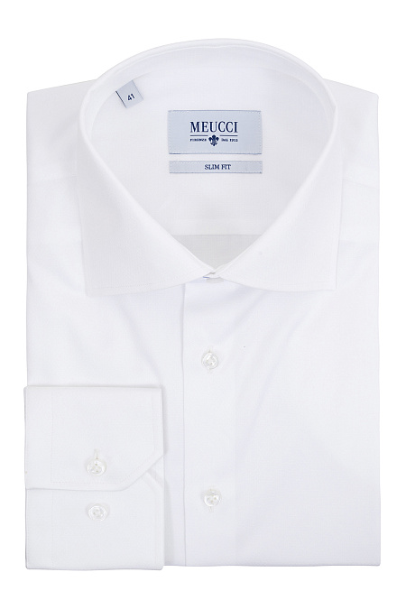 Модная мужская классическая рубашка белого цвета арт. SL 9202302 RL 10172/151304 от Meucci (Италия) - фото. Цвет: Белый жаккард. Купить в интернет-магазине https://shop.meucci.ru


