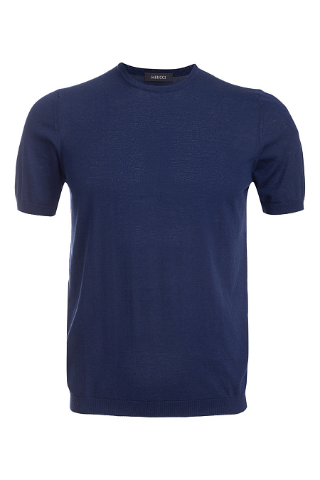 Хлопковая футболка темно-синего цвета для мужчин бренда Meucci (Италия), арт. 43154/20731/578 - фото. Цвет: Темно-синий. Купить в интернет-магазине https://shop.meucci.ru

