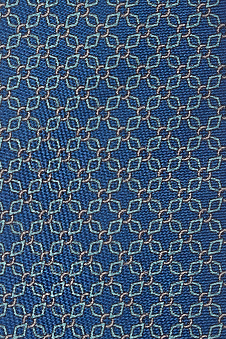 Шелковый галстук с узором для мужчин бренда Meucci (Италия), арт. 8069/1 - фото. Цвет: Синий с узором. Купить в интернет-магазине https://shop.meucci.ru
